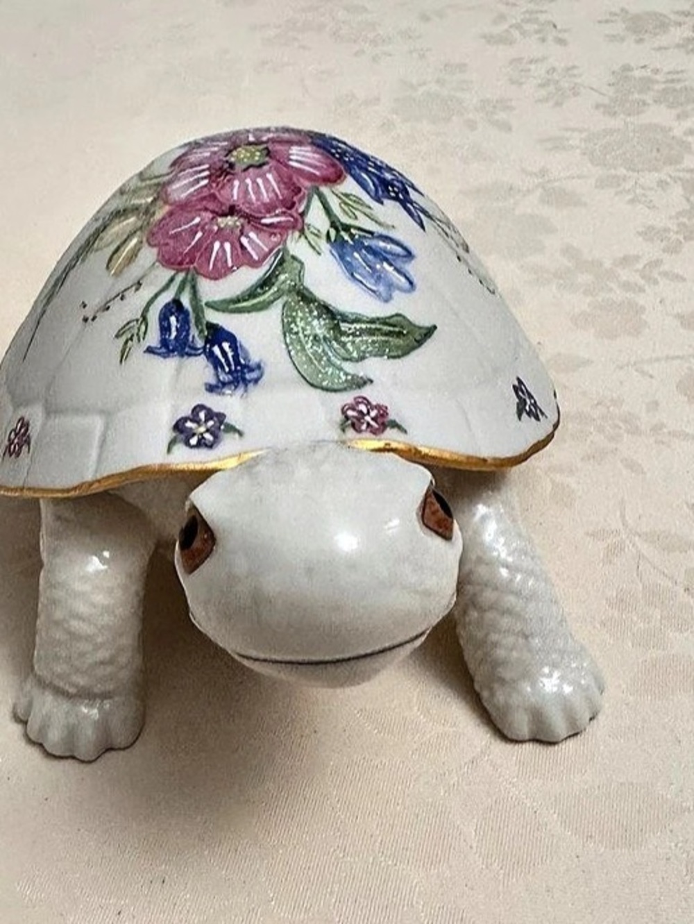 Lenox Rhywn-Rivet Secrets of the Pond Floral Turtle Figurine